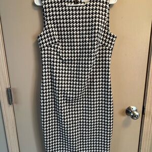 Stylish Black and White Houndstooth Dress